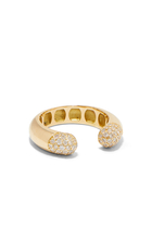 Tube Ring, 14K Yellow Gold & Diamond